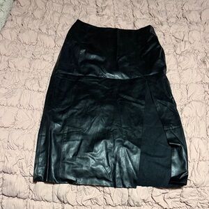 Zara Black Leather Pencil Skirt